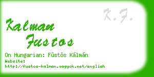 kalman fustos business card